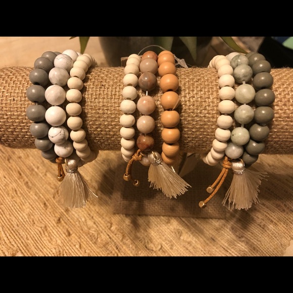 Jewelry - Natural Wood Stone Bracelet